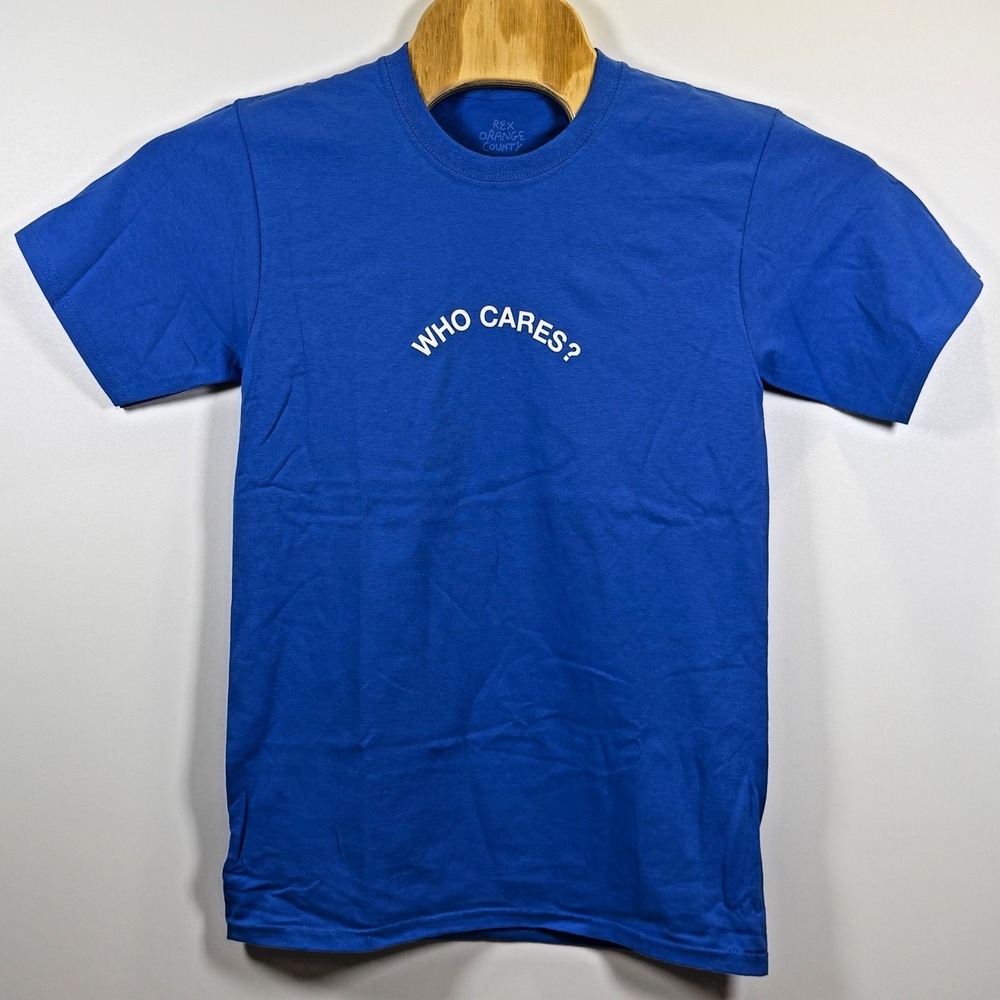 Band Tour T-Shirt Rex Orange County Who Care? NWOT Blue Small Mens Merch